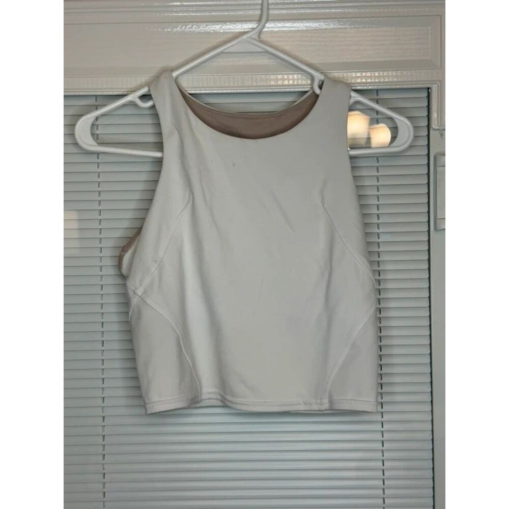 Lululemon Cream & Taupe Racerback Tank Top Built-In Bra
